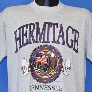 90S Hermitage Tennessee Nashville Eagle Usa Flag Tourist Shirt